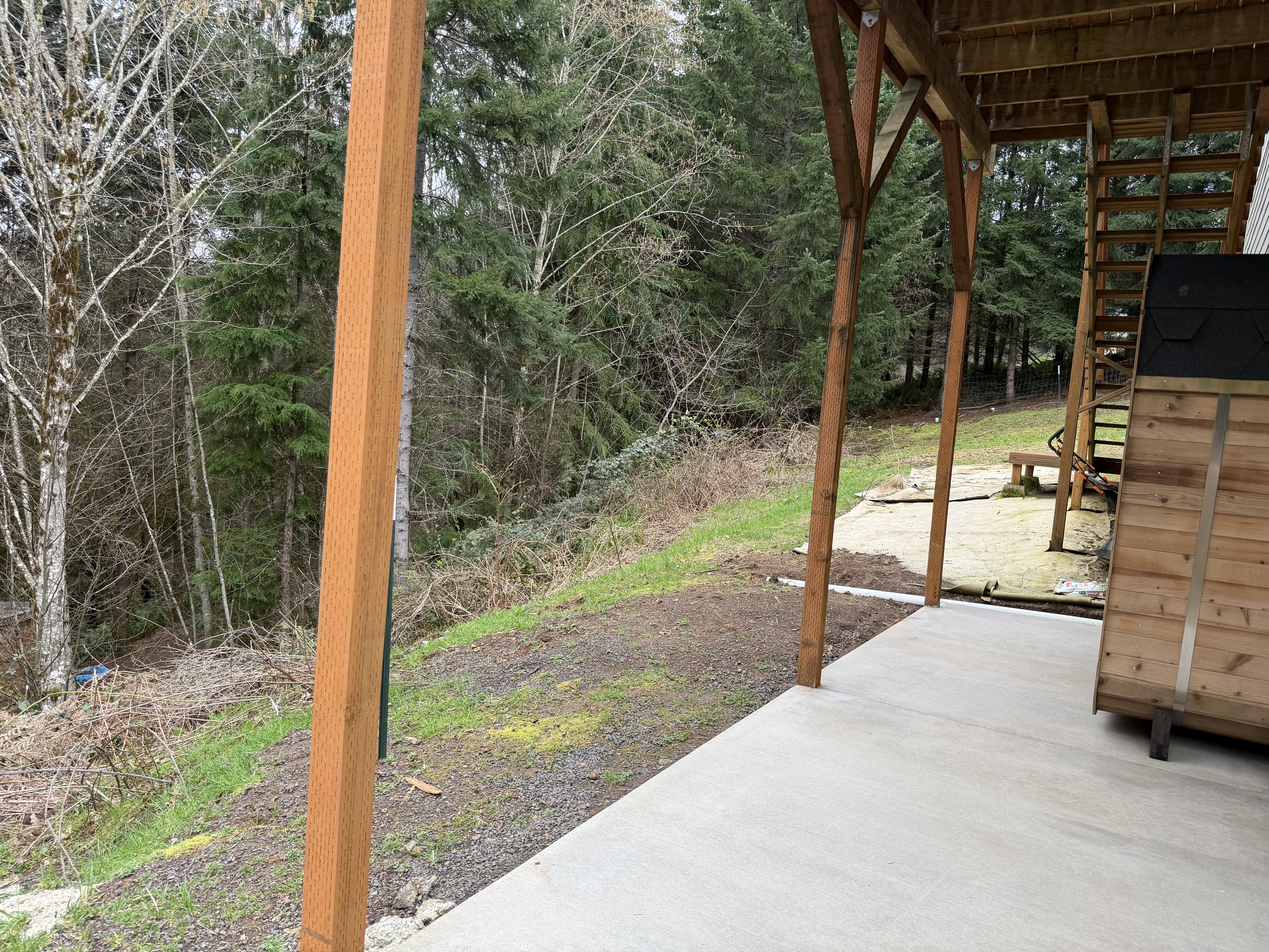 Outdoor walkway before construction
