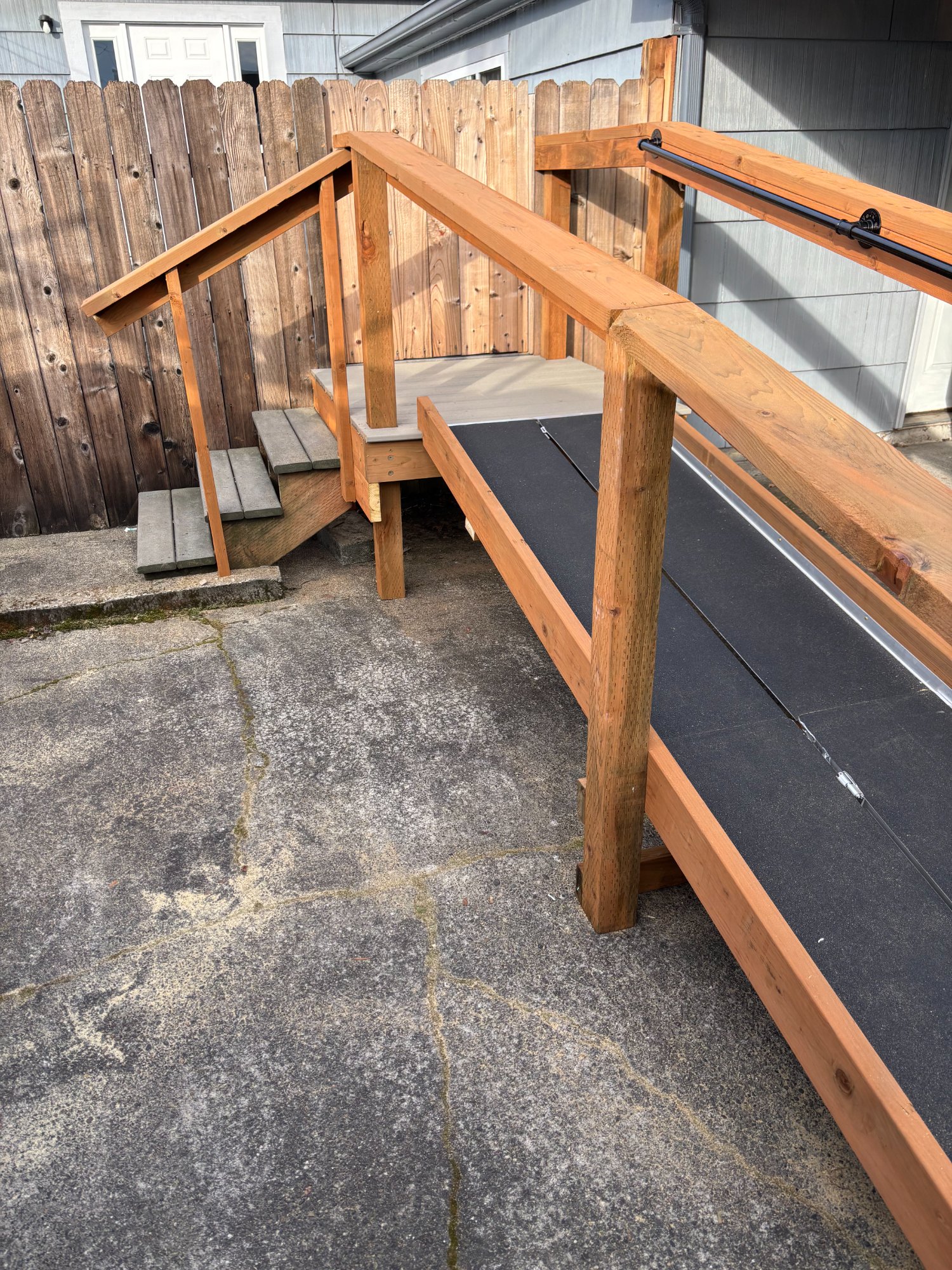 ADA ramp landing platform and stairs