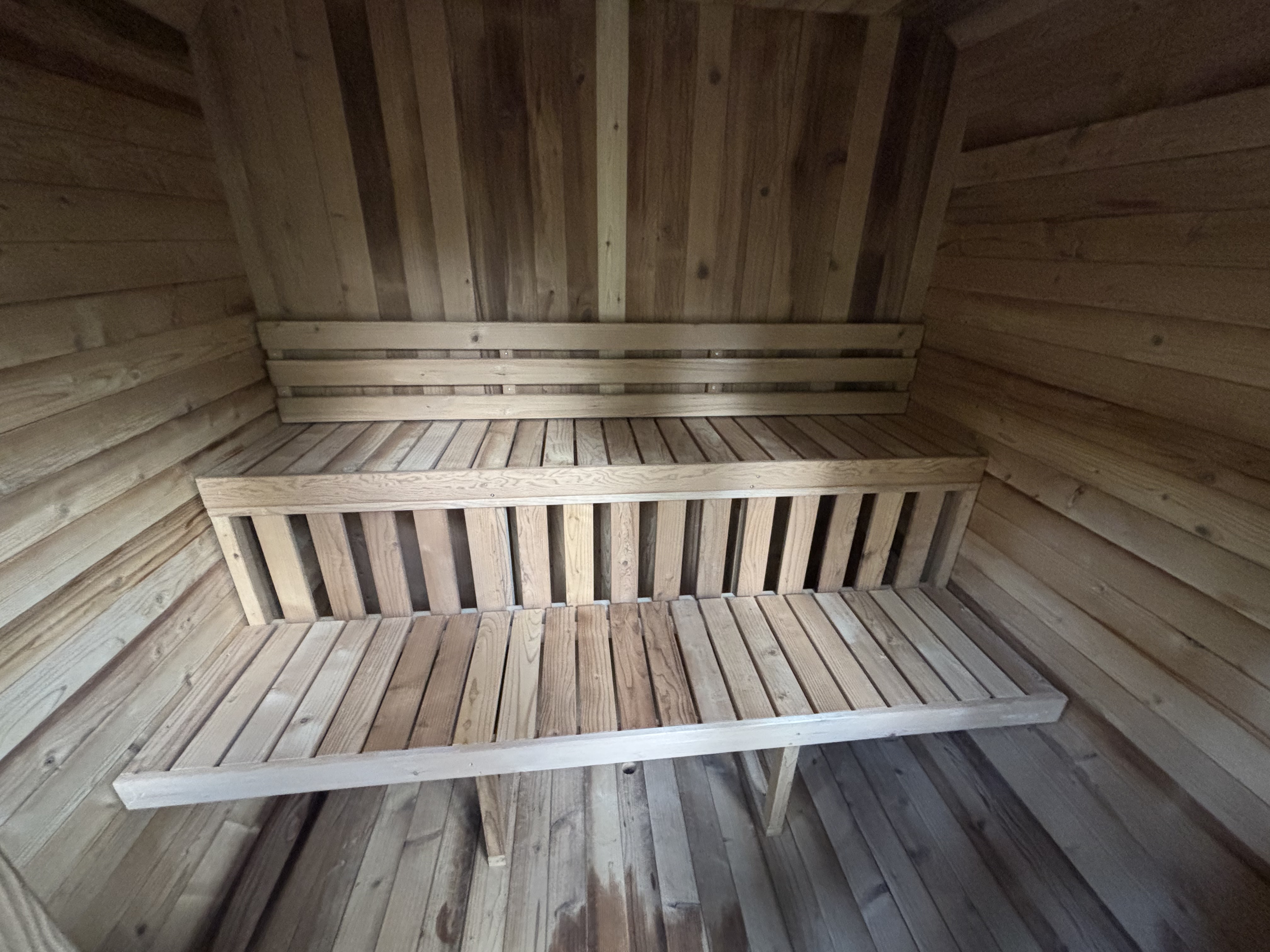 Finished sauna with electrical heating system